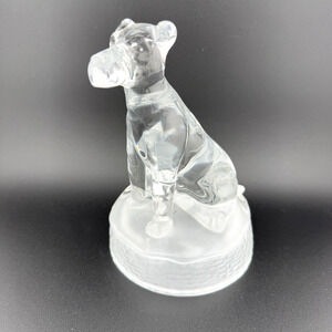 1993 Crystal Airedale Terrier Dog Sculpture Cristal D'arque Chien France 5.5 in